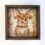Fall Farm Animal Rabbit - Wood Framed Cute Animal Canvas Art
