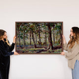 Deer Sunlit Trees - Wildlife Canvas Art - Wood Framed Decor