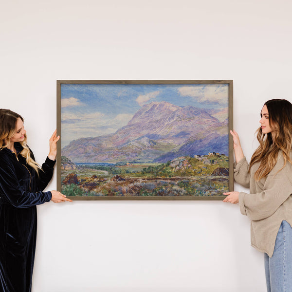 Purple Mountain Landscape - Mountain Canvas Art - Wood Frame