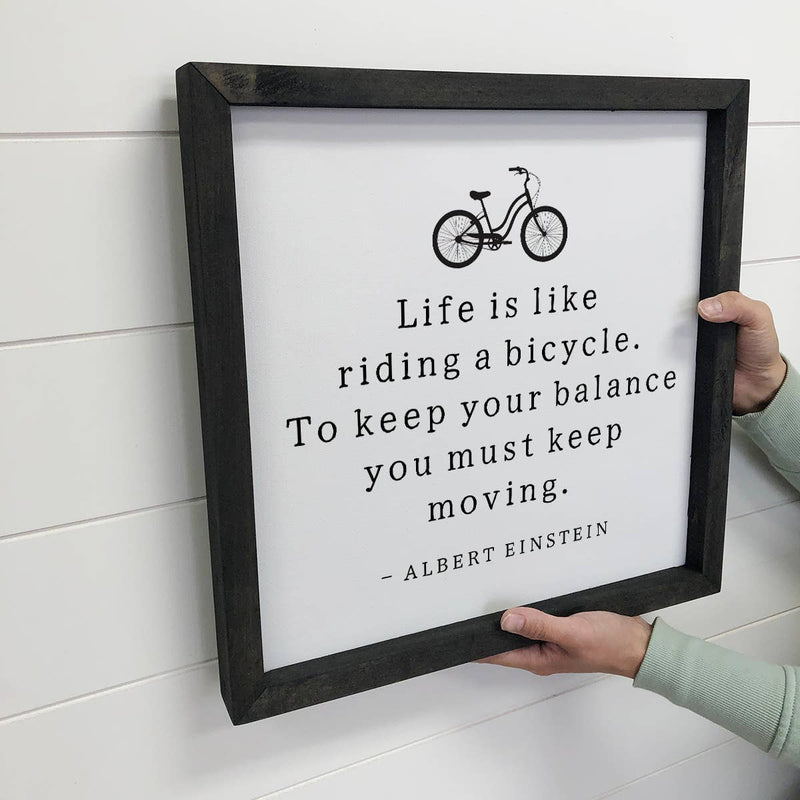 Bicycle Einstein Quote - Simple Quote Art - Simple Word Art