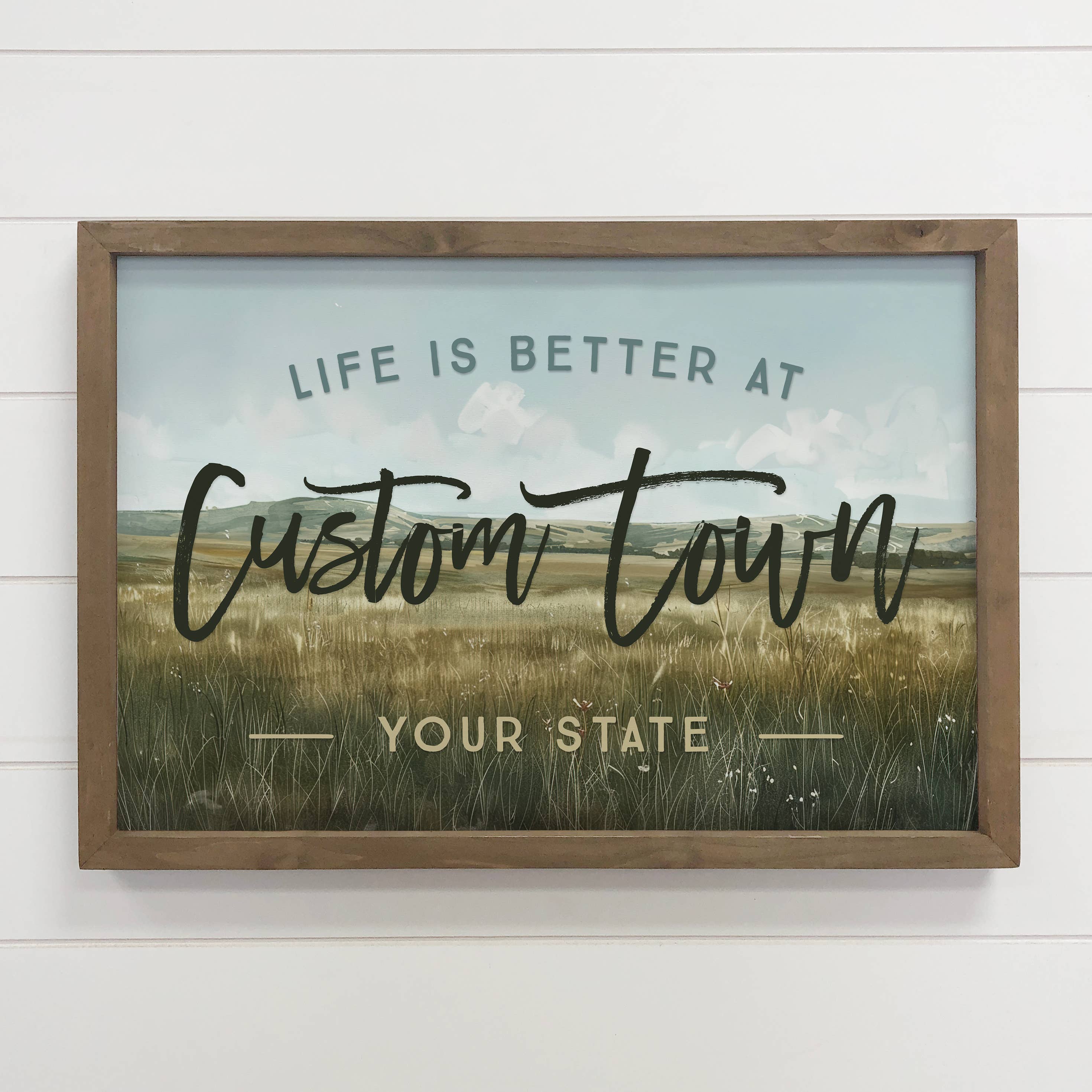 Custom Grassy Landscape - Custom Location Canvas Art - Frame
