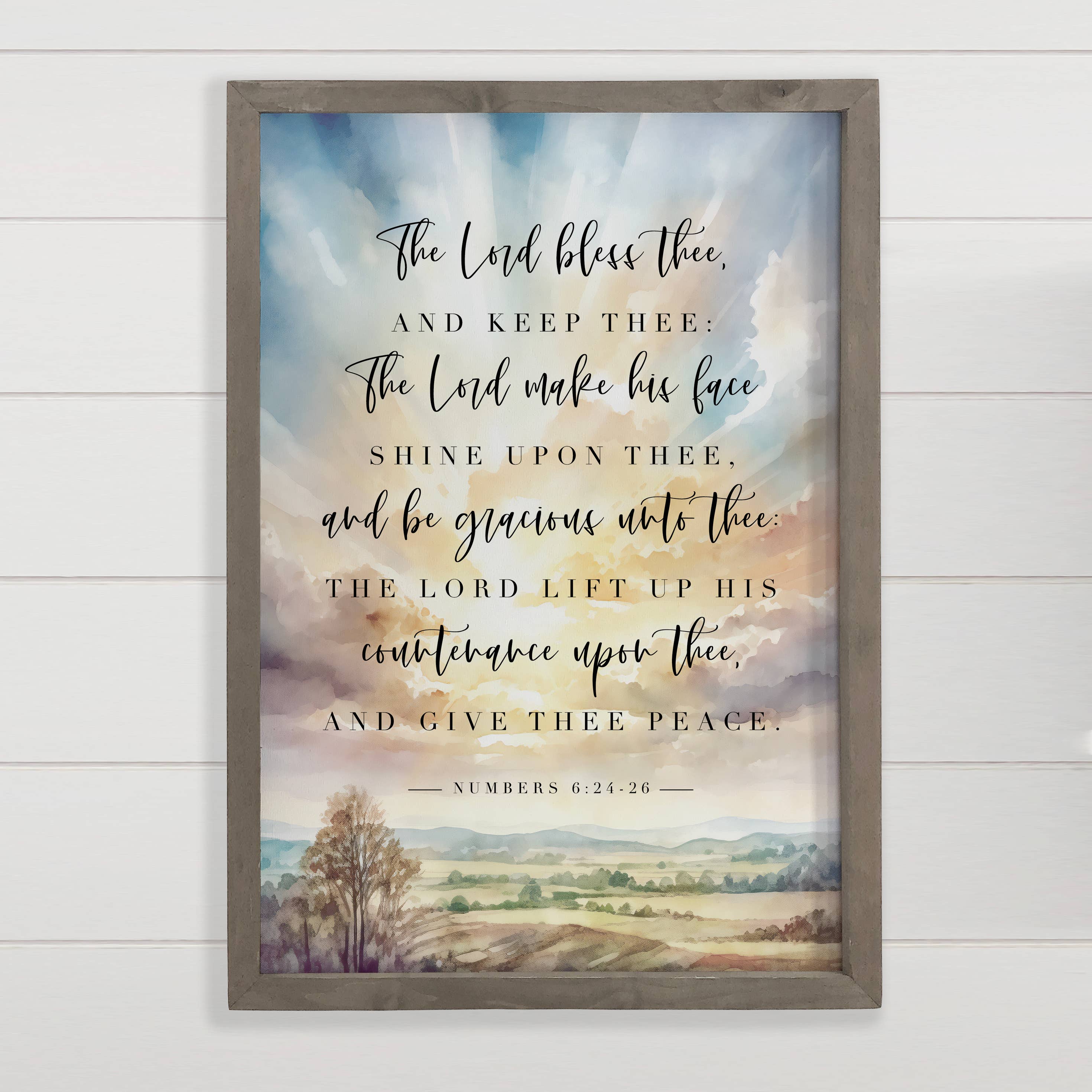 Lord's Face Shine Scripture - Scripture Canvas Art - Framed