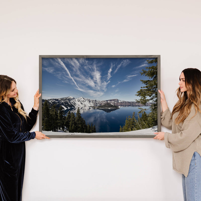 Crater Lake - Wood Framed Nature Photography - Cabin Decor