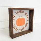 Give Thanks with a Grateful Heart - Cute Fall Canvas Art