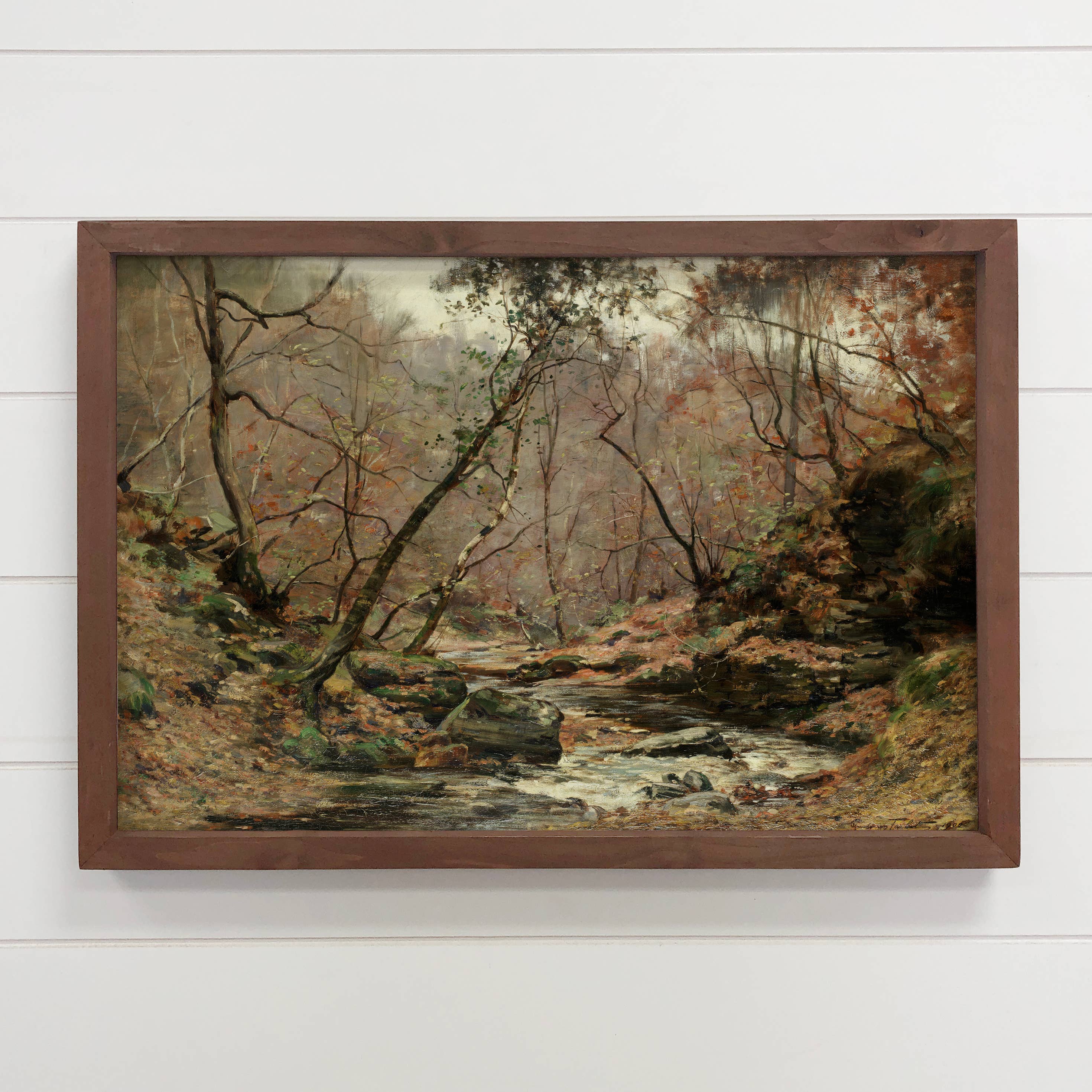 Forest River in October - River Canvas Art - Wood Framed Art