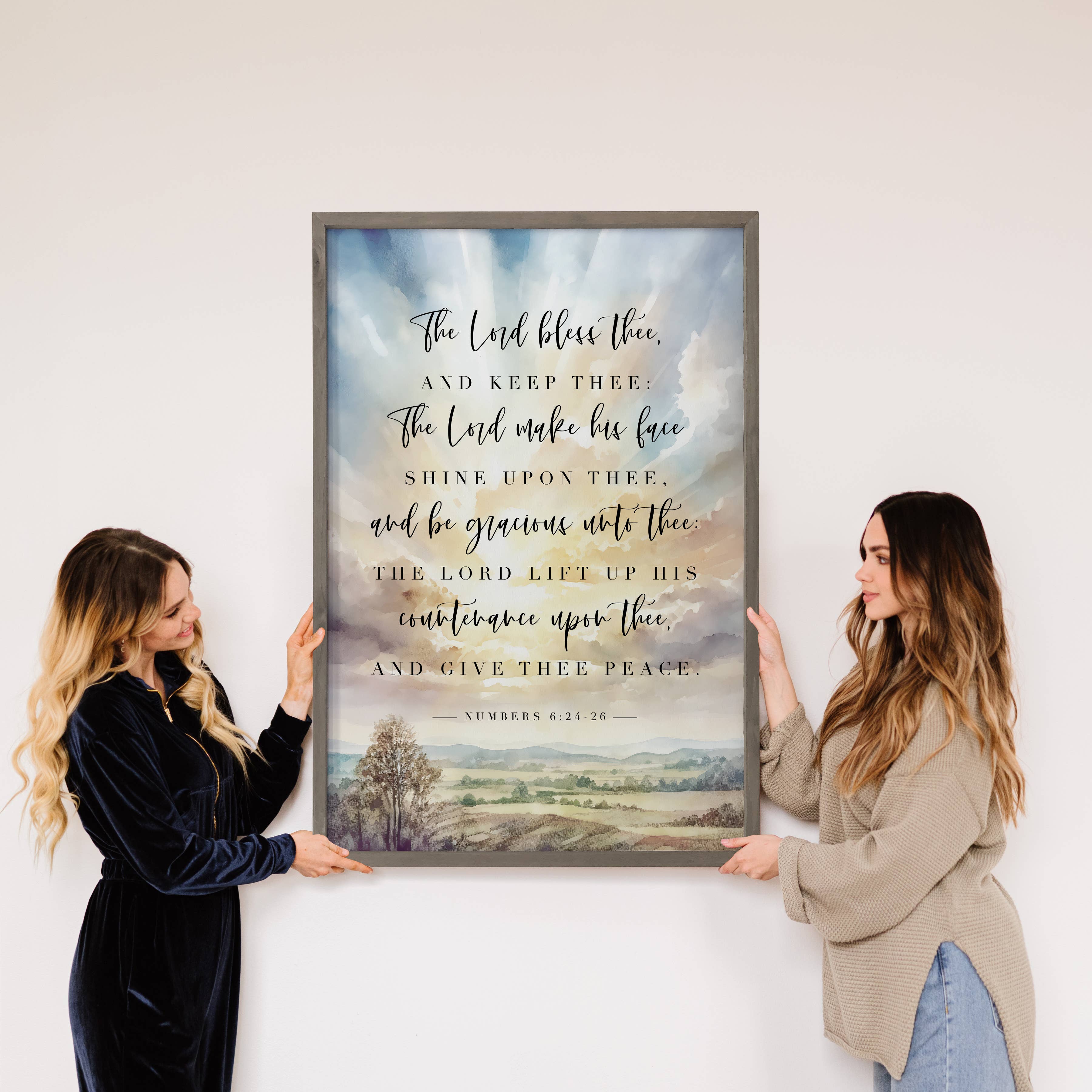 Lord's Face Shine Scripture - Scripture Canvas Art - Framed