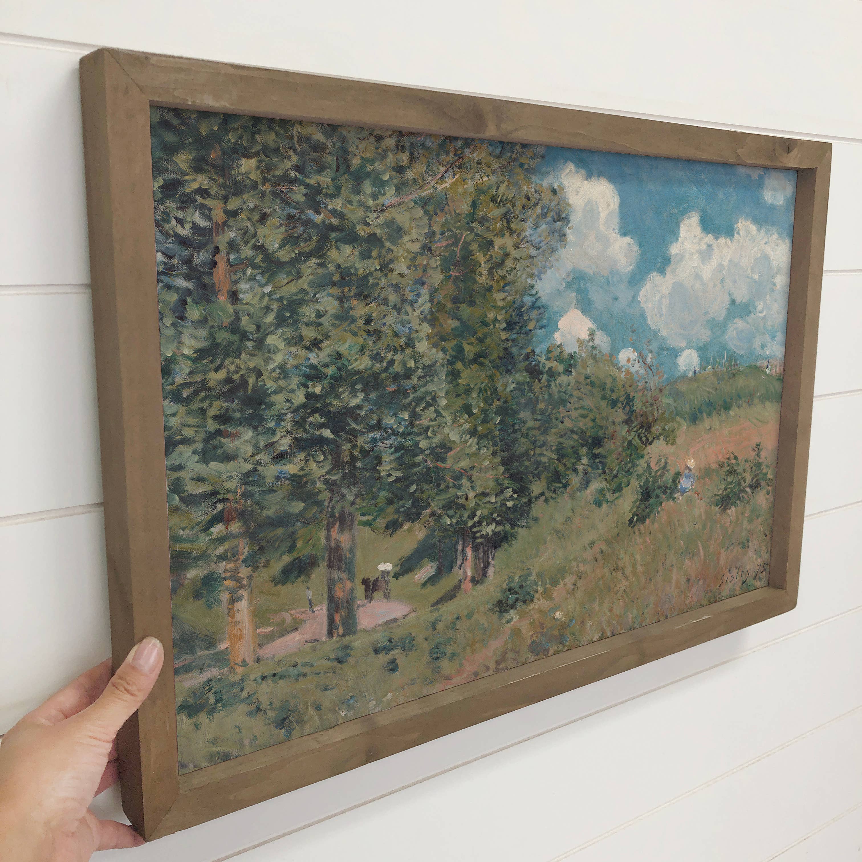 France Forest Road - Nature Canvas Art - Wood Framed Art