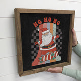 Retro Santa Skateboard Ho Ho Ho - Vintage Holiday Canvas Art