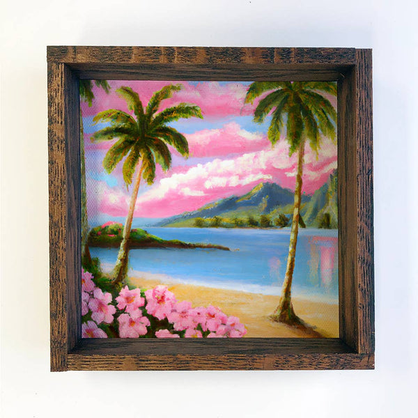 Hawaii Maui Beach Painting Small Canvas Gift Sign