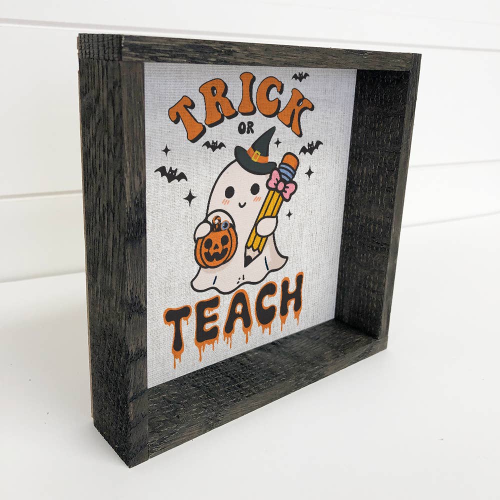 Funny Halloween Trick or Treach - Halloween Teacher Wall Art