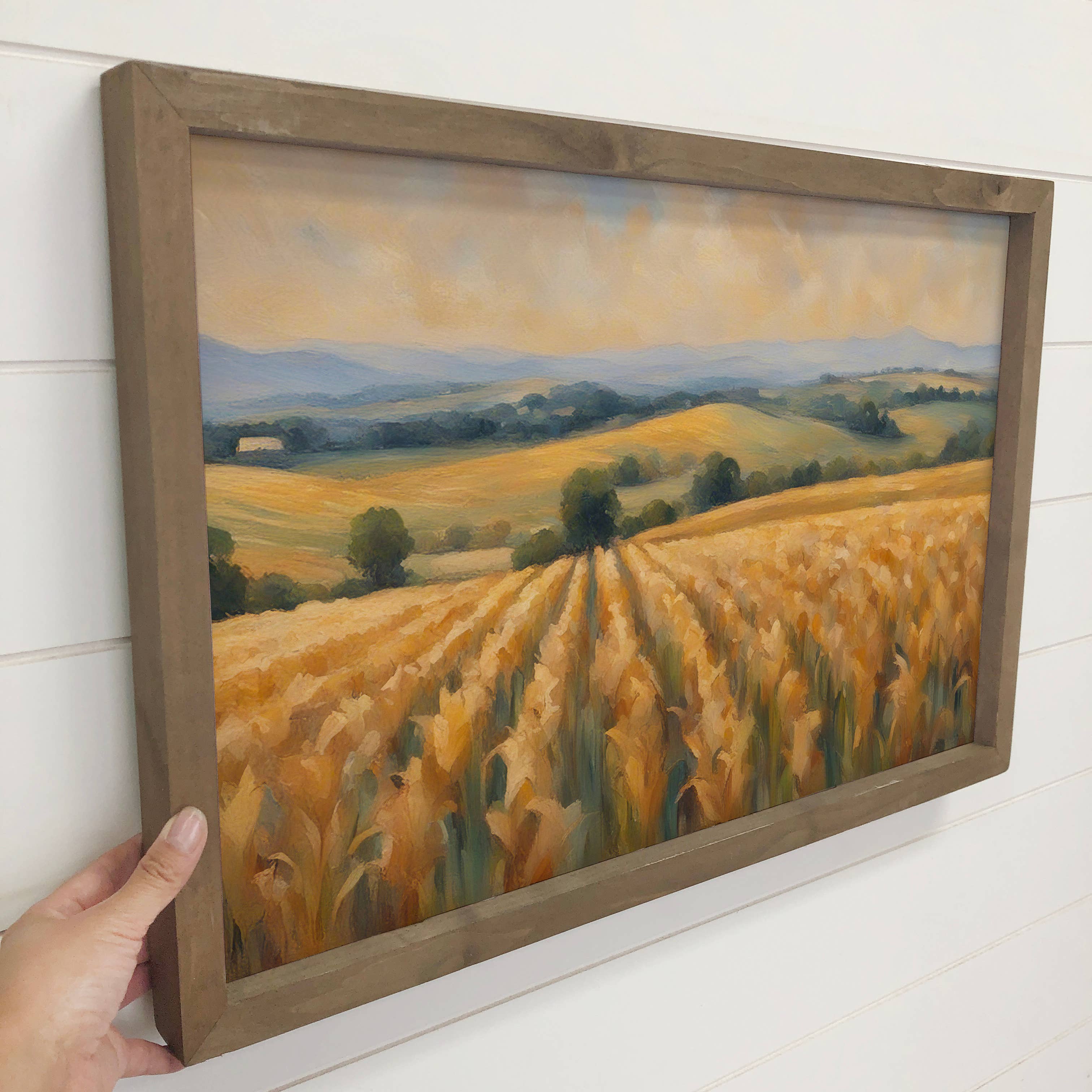 Abstract Corn Field - Nature Canvas Wall Art - Wood Framed