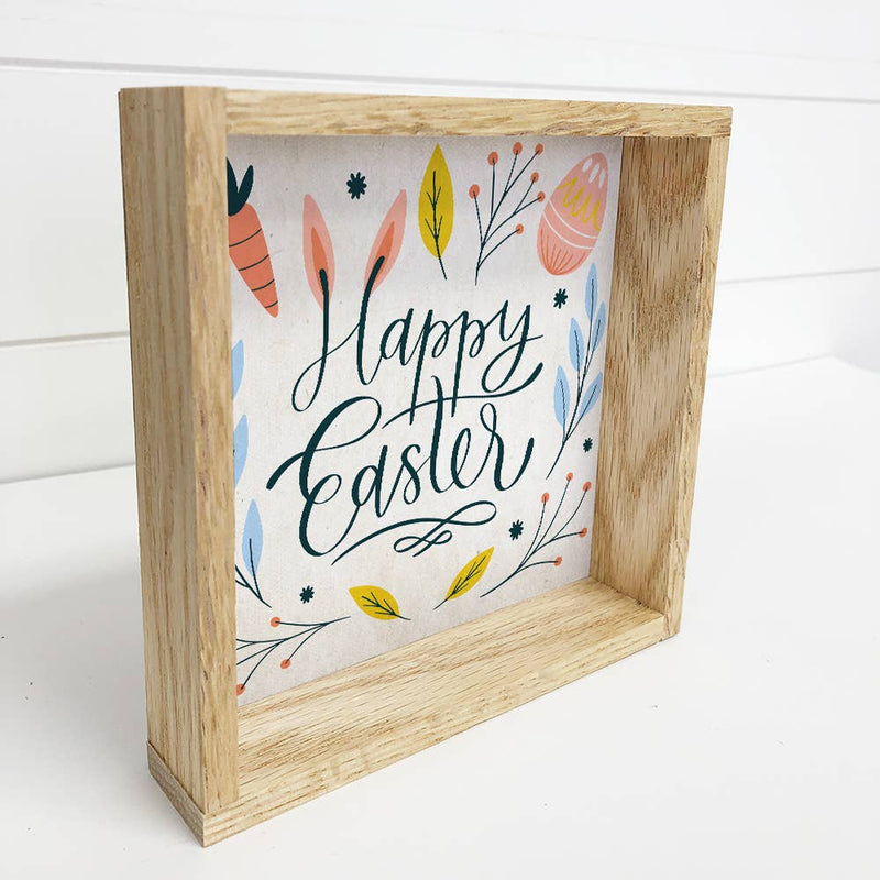 Easter Decor- Happy Easter Small Canvas Sign