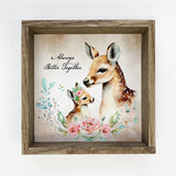 Mama and Baby Deer Wood Sign - Mother's Day Decor for Mom