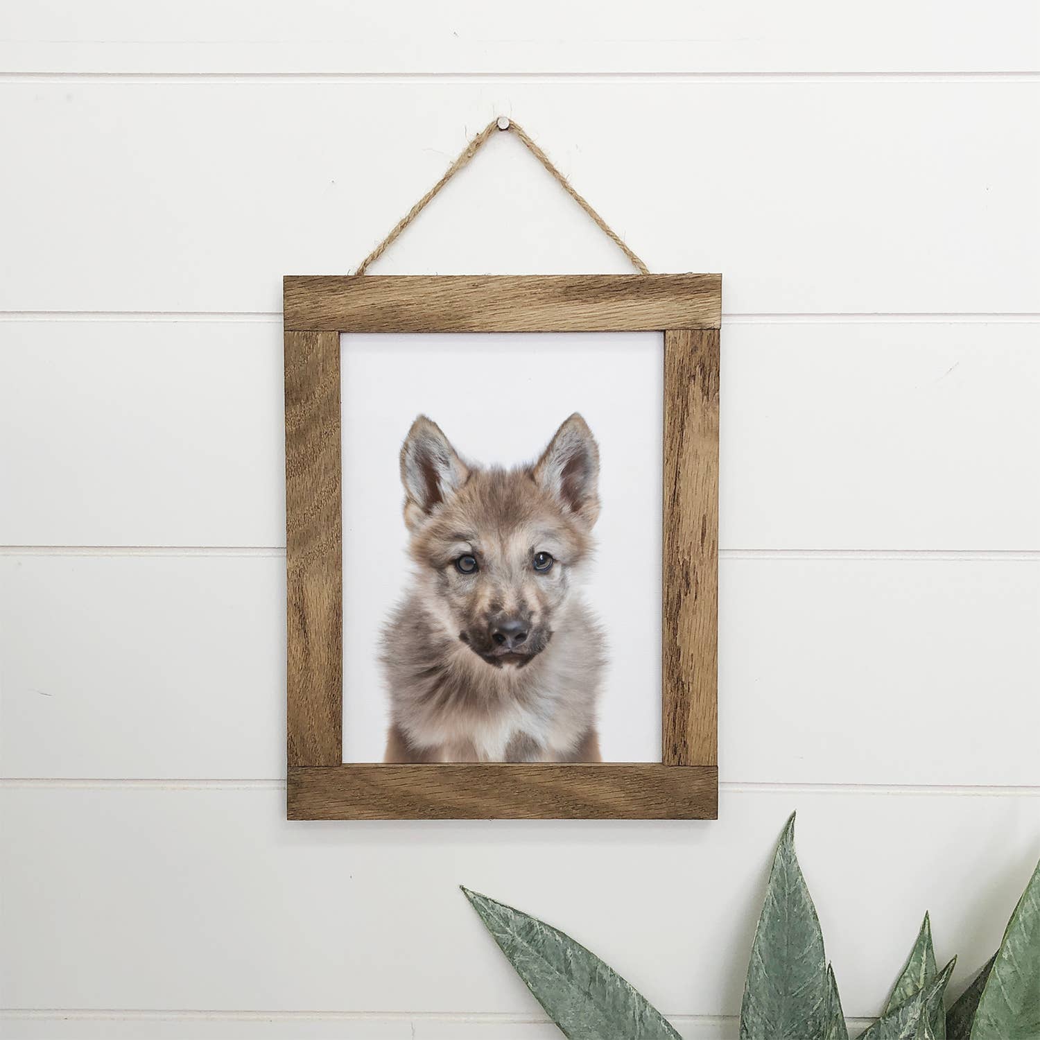Baby Wolf Cub Wood Sign Cute Animal Wall Art