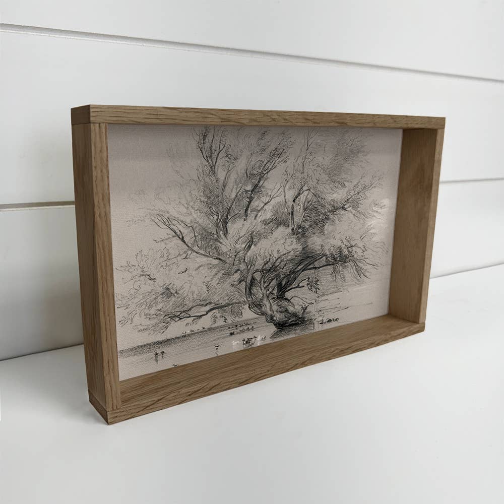 Ducks at the River Willow - Duck Canvas Art - Wood Framed