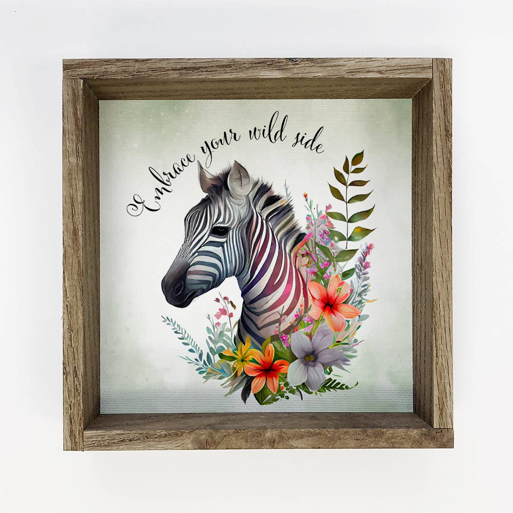 Zebra Wild Side - Zebra and Wildflowers -