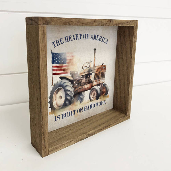 Hard Work America - Vintage America Sign - Farmhouse Decor