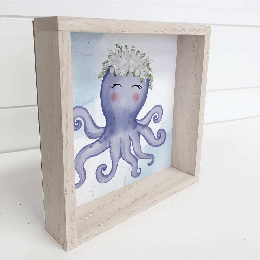 Cute Octopus Baby Room Sign - Ocean Theme Room Decor