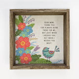 Folk Bird Dear Mom Wall Art - Mothers Day Canvas Art