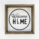 Welcome Home Delaware Buffalo Plaid Small Canvas Sign