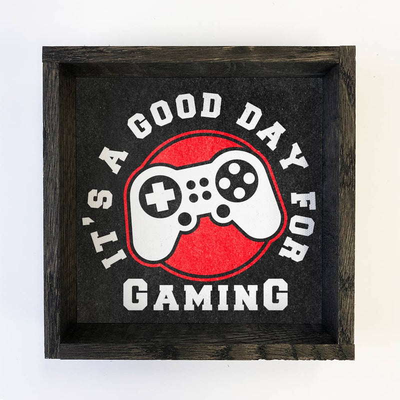 Gamer Kids- Good Day for Gaming Red- Cute Boys Room Decor