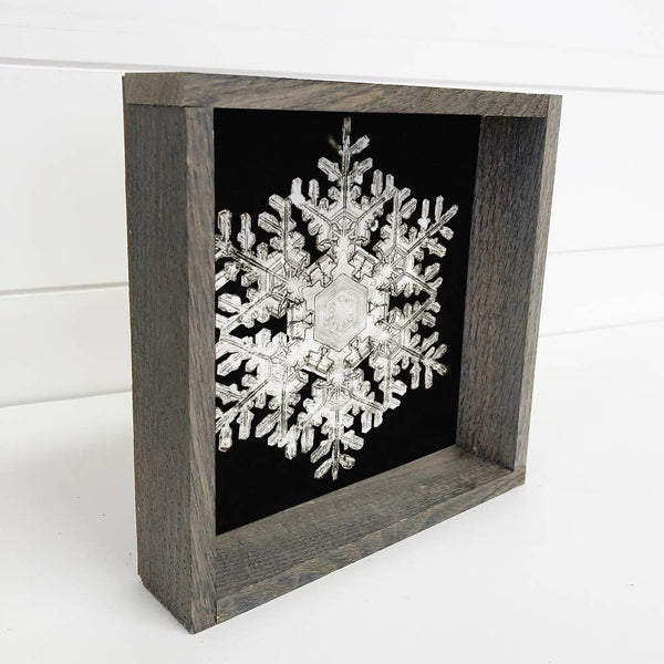 Real Snowflake 3 - Winter Canvas Wall Art - Snowflake Decor