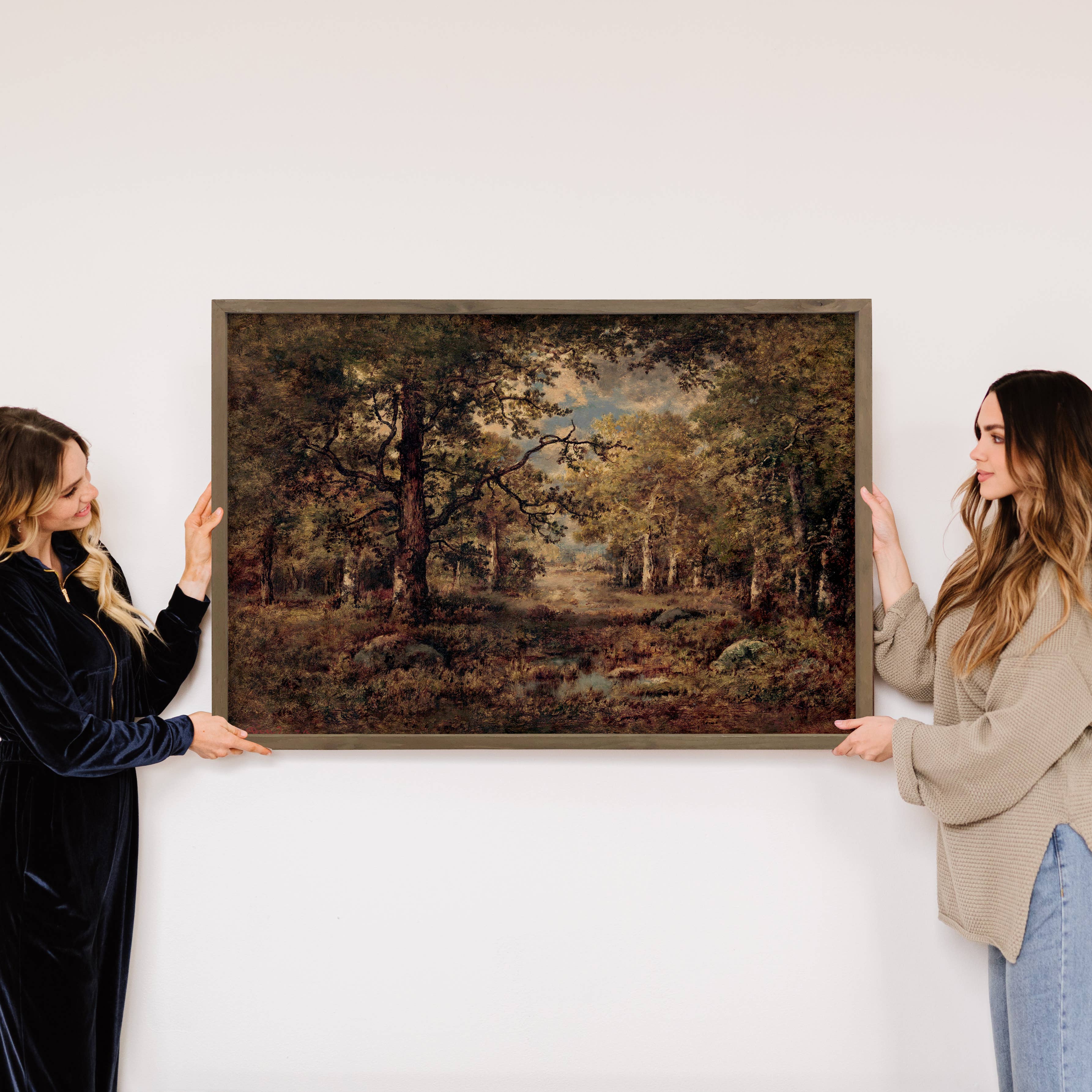 Oak Woodland - Woodland Landscape Canvas Art - Wood Framed