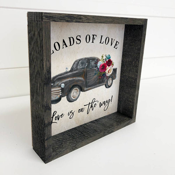 Black Vintage Truck Sign - Loads of Love Valentines Decor
