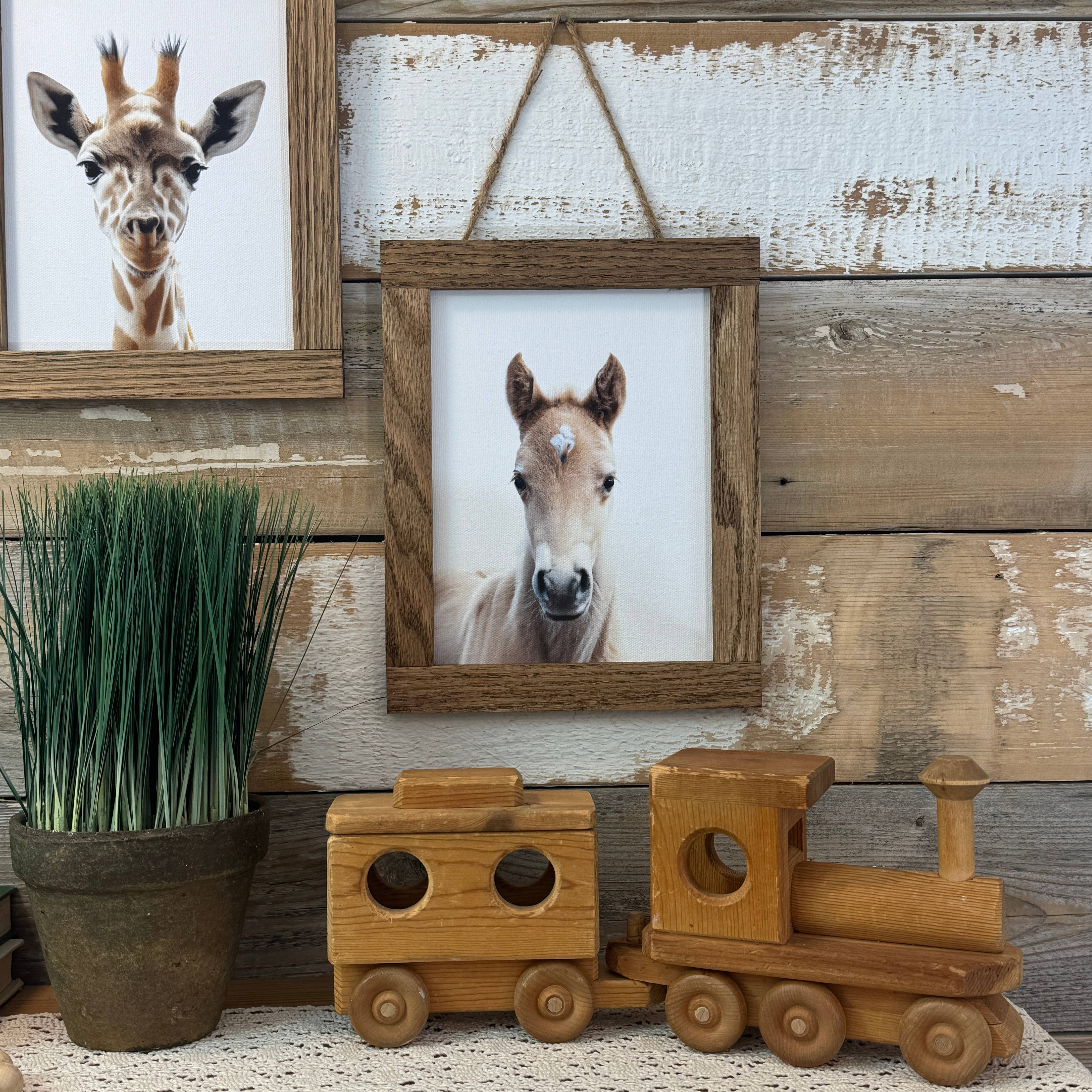 Baby Horse Wood Farmhouse Sign Cute Animal Wall Art