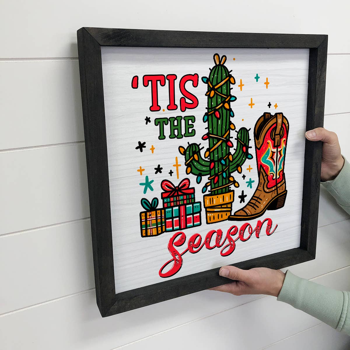 Tis The Season Western Christmas - Christmas Canvas Wall Art