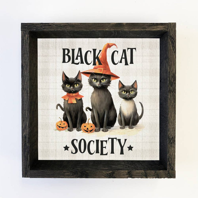 Halloween Vintage Black Cat Society - Cute Halloween Artwork