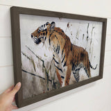 Tiger Stride - Wildlife Canvas Art - Wood Framed Wall Decor