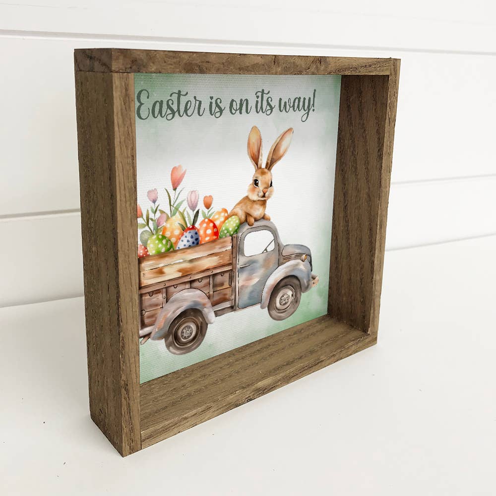 Easter Is On Its Way - Easter Canvas Wall Art - Wood Framed