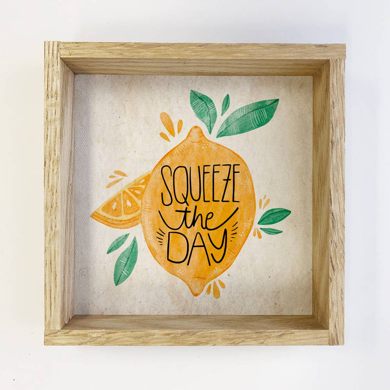 Get Well Card Sign Squeeze the Day Lemon Small Canvas Sign