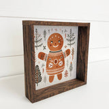 Scandinavian Gingerbread Man - Cute Holiday Canvas Art