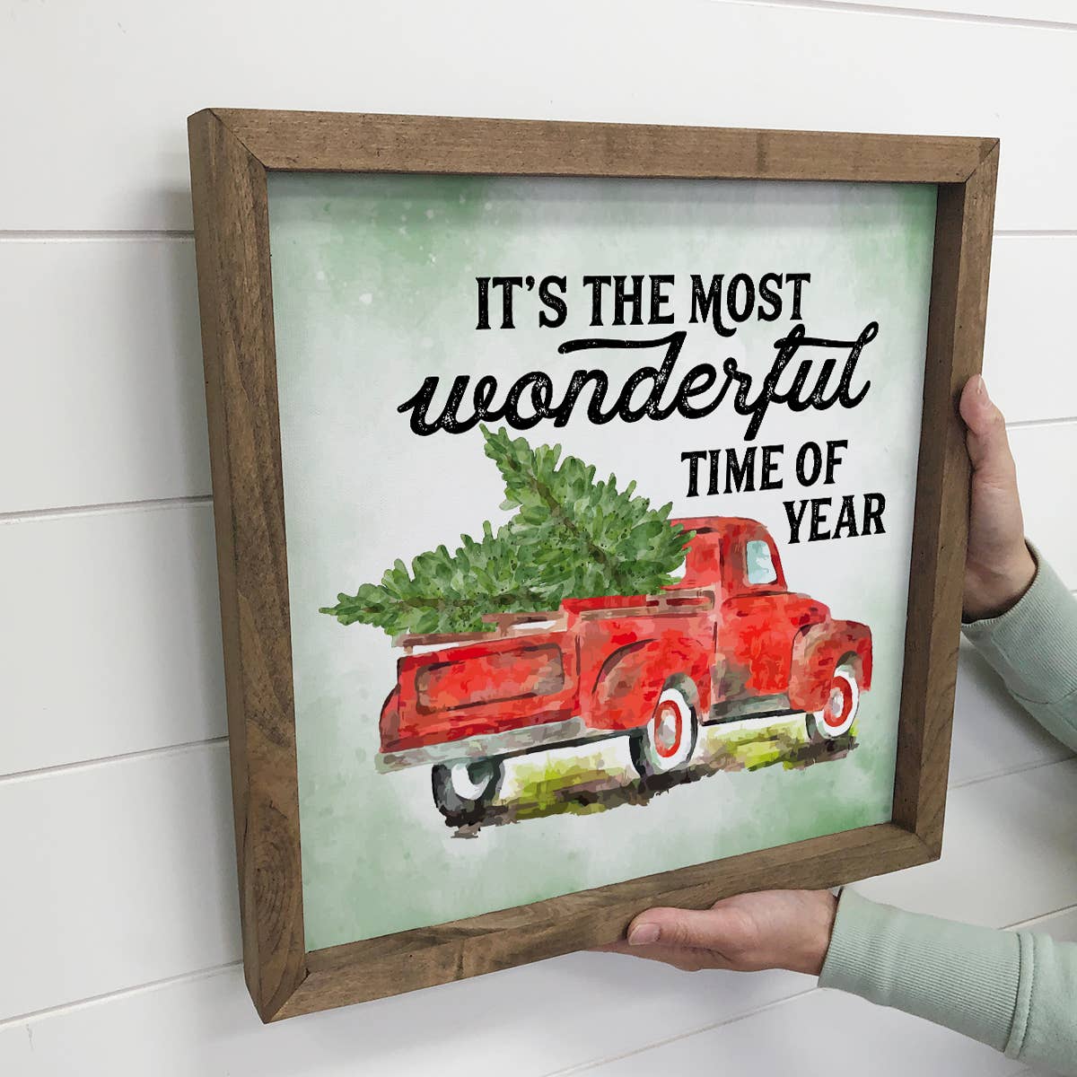 Most Wonderful Time of the Year Truck - Framed Holiday Sign