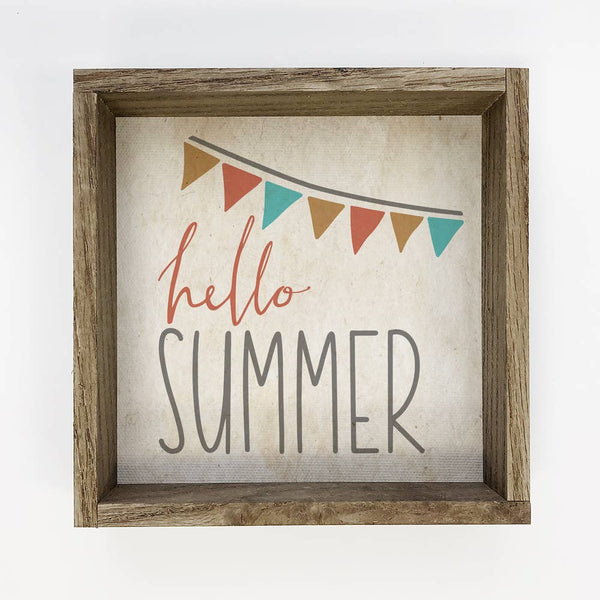 Hello Summer Bunting - Summer Sign - Cute Summer Wall Art