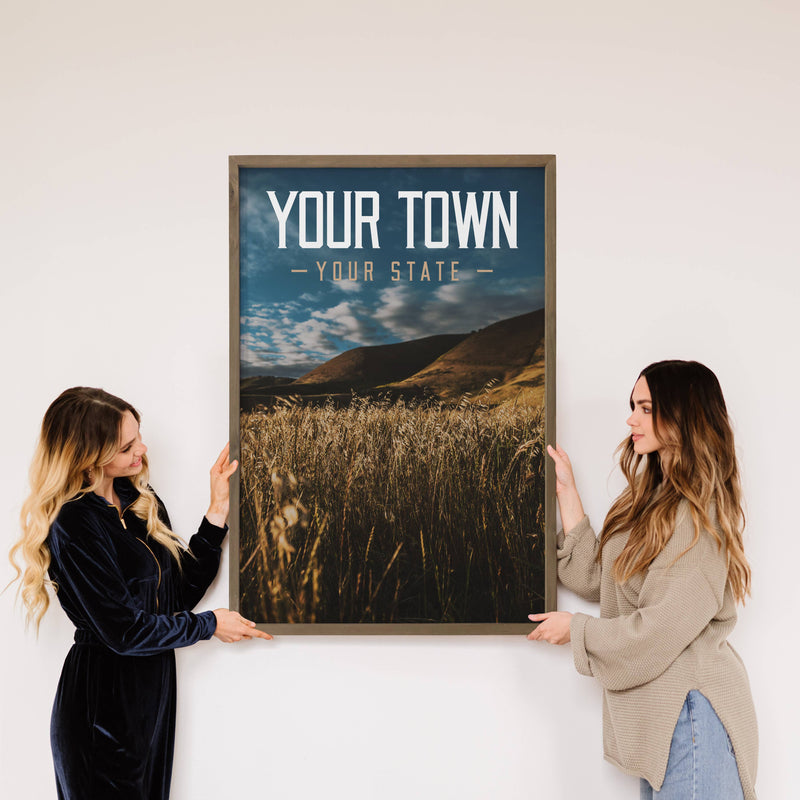 Your Town - Personalized Wall Art - Framed Nature Wall Decor