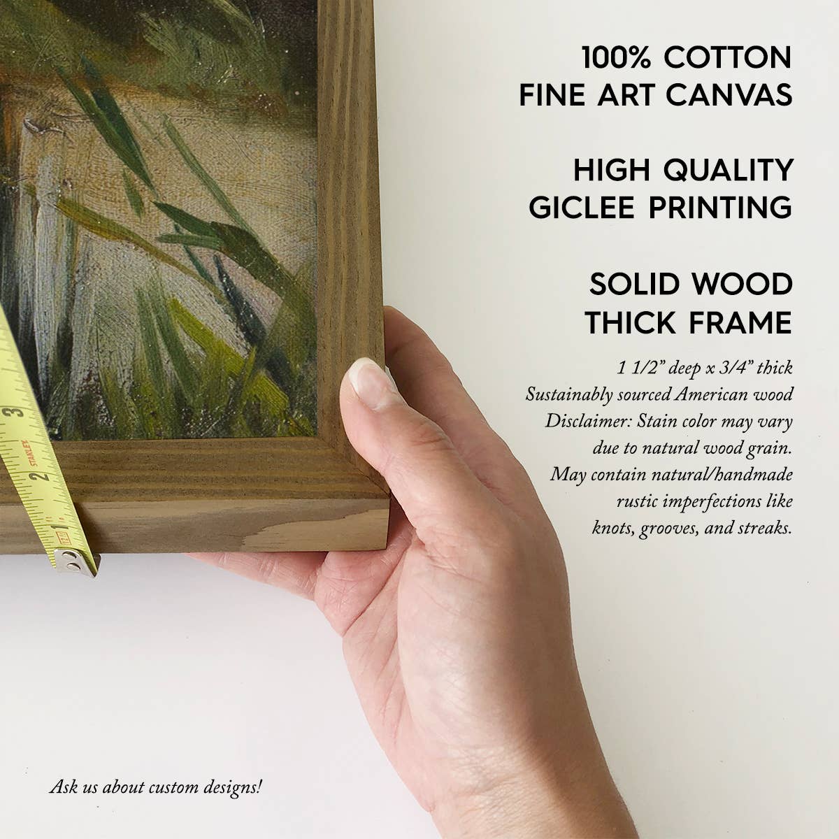 Green Marshlands - Nature Landscape Canvas Art - Wood Framed