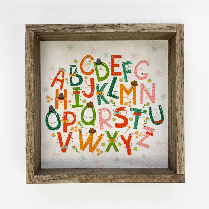 Colorful Alphabet Art- Fun Nursery Wall Decor- Small Sign