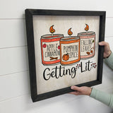 Getting Lit Fall Candles - Cute Fall Season Canvas Art