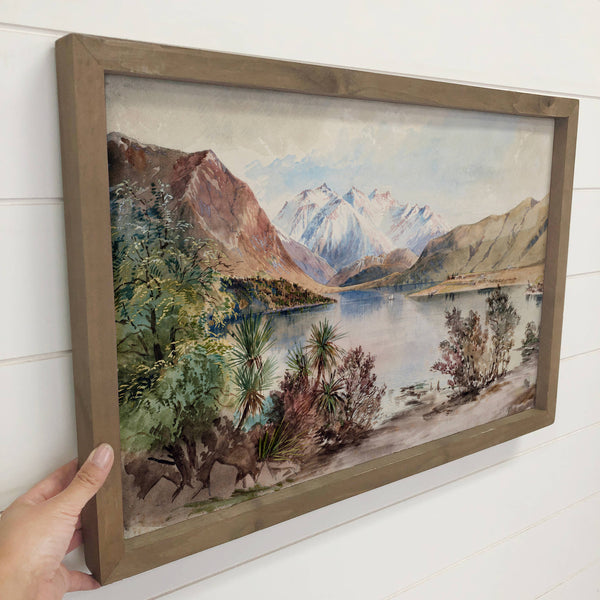 New Zealand Wanaka Lake - Nature Landscape Wall Art - Framed