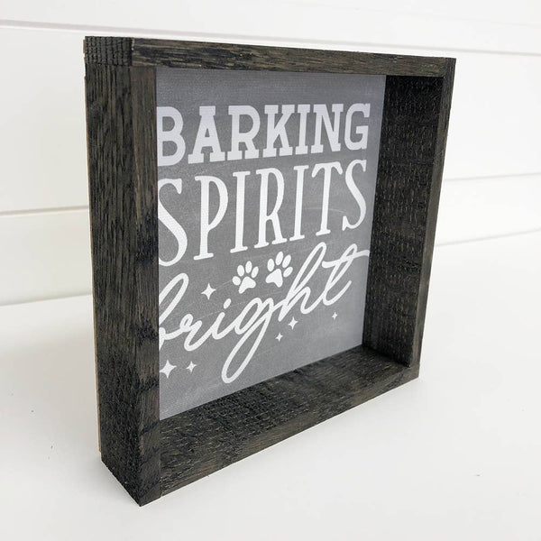 Barking Spirits Bright - Funny Dog Word Sign - Cute Wall Art