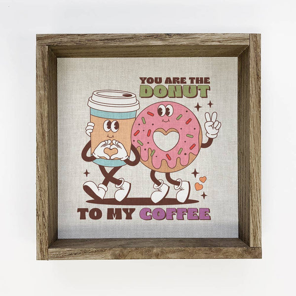 Retro Valentines Donut to my Coffee - Valentines Day Canvas