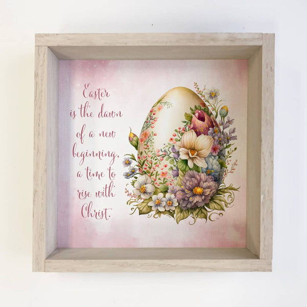 Easter New Beginnings - Easter Egg Canvas Art - Wood Framed