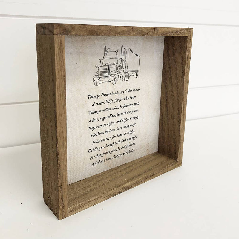 Father's Day Gift for Truckers - Wood Sign for Dad