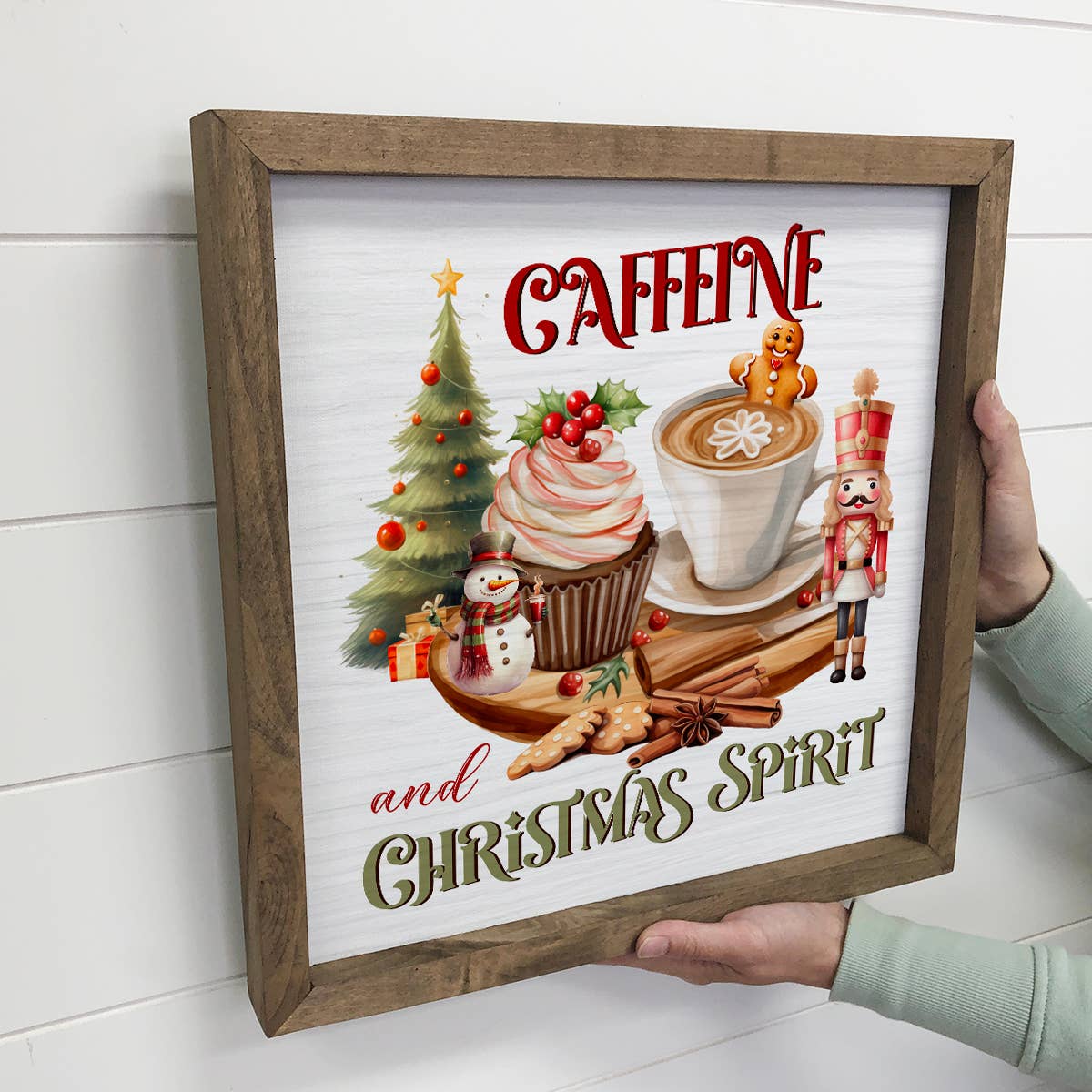 Caffeine and Christmas Spirit - Christmas Canvas Art -