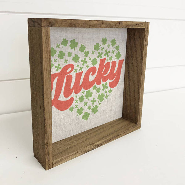 Lucky Clovers - St. Patrick's Day Canvas Art - Wood Framed