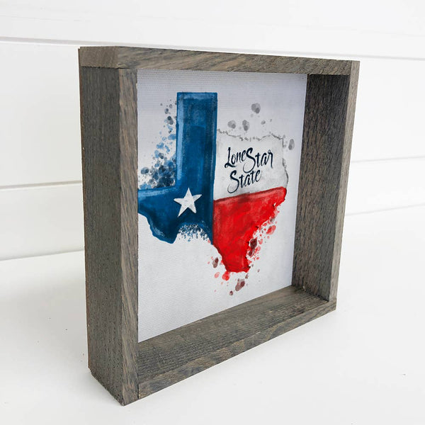 Texas State Flag Small Canvas Shelf Sitting Decor