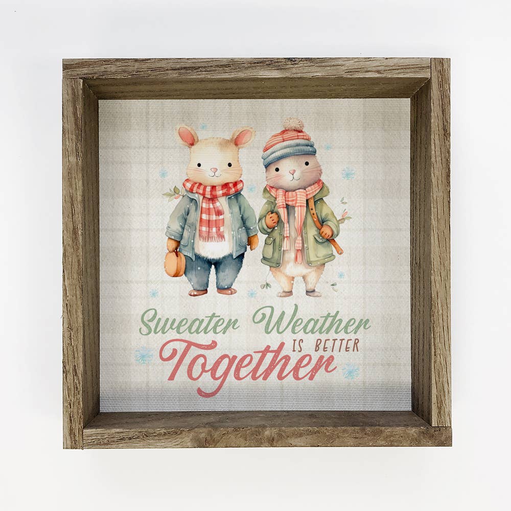 Vintage Sweater Weather Better Together - Holiday Animal Art